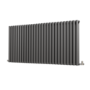 Sorrento Anthracite Horizontal Oval Designer Radiator 800x1593mm Double Panel 6478 BTU