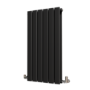 Riace Midnight Black Horizontal Flat Designer Radiator 800x408mm Double Panel 1542 BTU