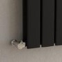 Riace Midnight Black Horizontal Flat Designer Radiator 600x612mm Double Panel 2313 BTU