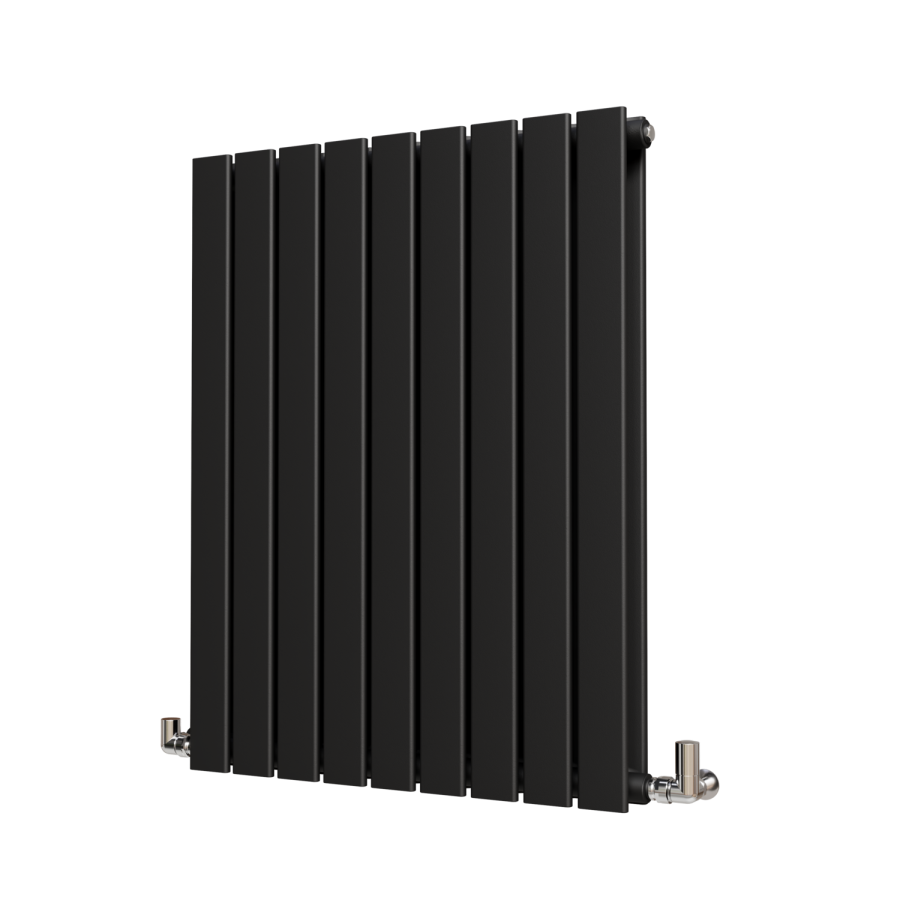 Riace Midnight Black Horizontal Flat Designer Radiator 800x612mm Double Panel 2313 BTU