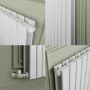 Riace White Horizontal Flat Designer Radiator 800x612mm Double Panel 2313 BTU