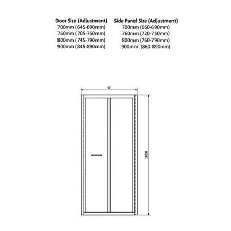 700 Hinged Shower Door - 8mm Easy Clean Glass - Claritas Range