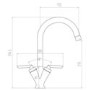 Chrome Twin Lever Kitchen Mixer Tap - Essence Hector