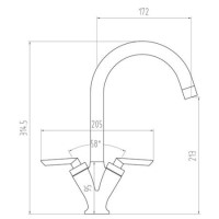 Chrome Twin Lever Kitchen Mixer Tap - Essence Hector