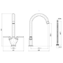Matt Black Dual Lever Kitchen Mixer Tap - Essence Hector