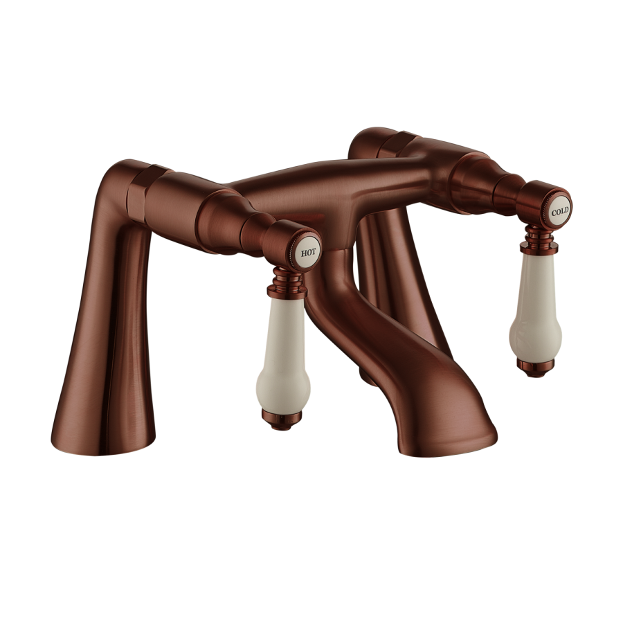 Brushed Bronze Traditional Bath Filler - Helston   