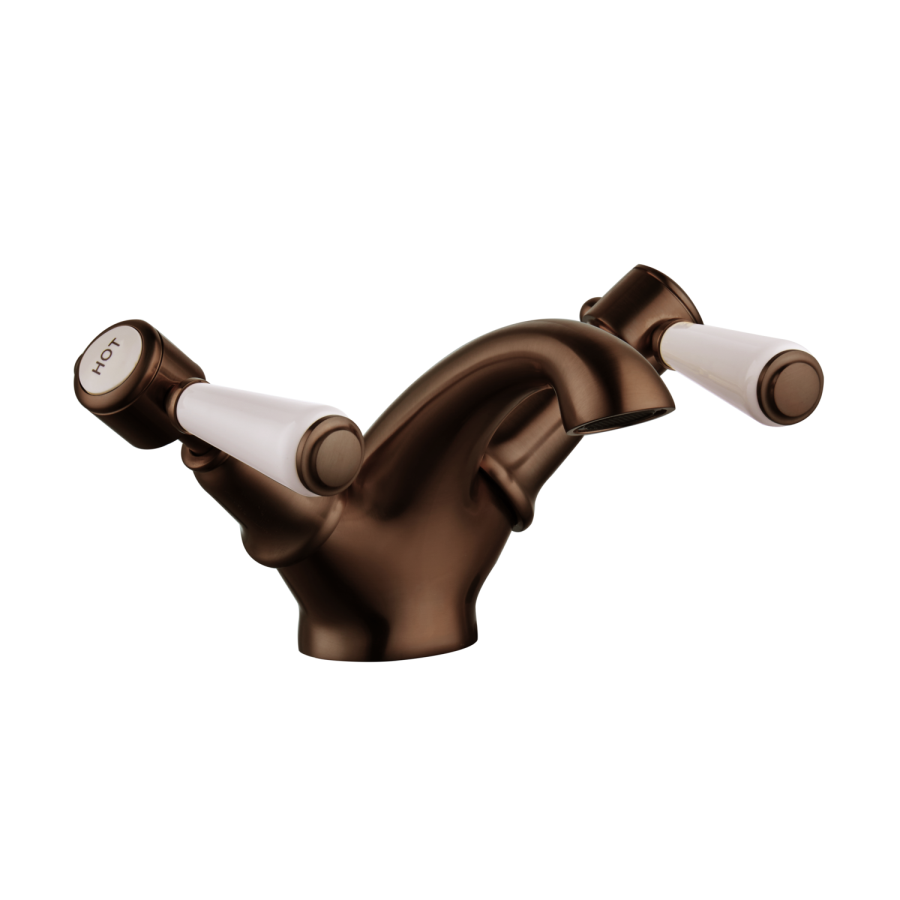 Brushed Bronze Basin Mixer Tap - Helston