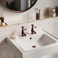 GRADE A1 - Brushed Bronze Basin Pillar Tap - Helston
