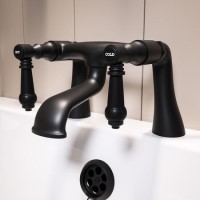 Matt Black Traditional Bath Filler - Helston Matt Black Traditional Bath Filler - Helston