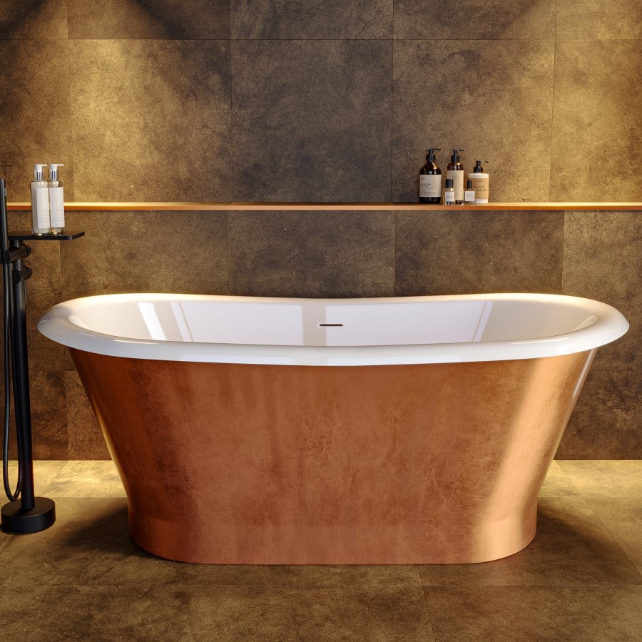 Copper Effect Freestanding Double Ended Bath 1690 x 800mm - Helmsley