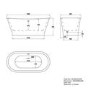 Gold Effect Freestanding Double Ended Bath 1690 x 800mm - Helmsley