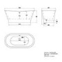 Silver Effect Freestanding Double Ended Bath 1690 x 800mm - Helmsley