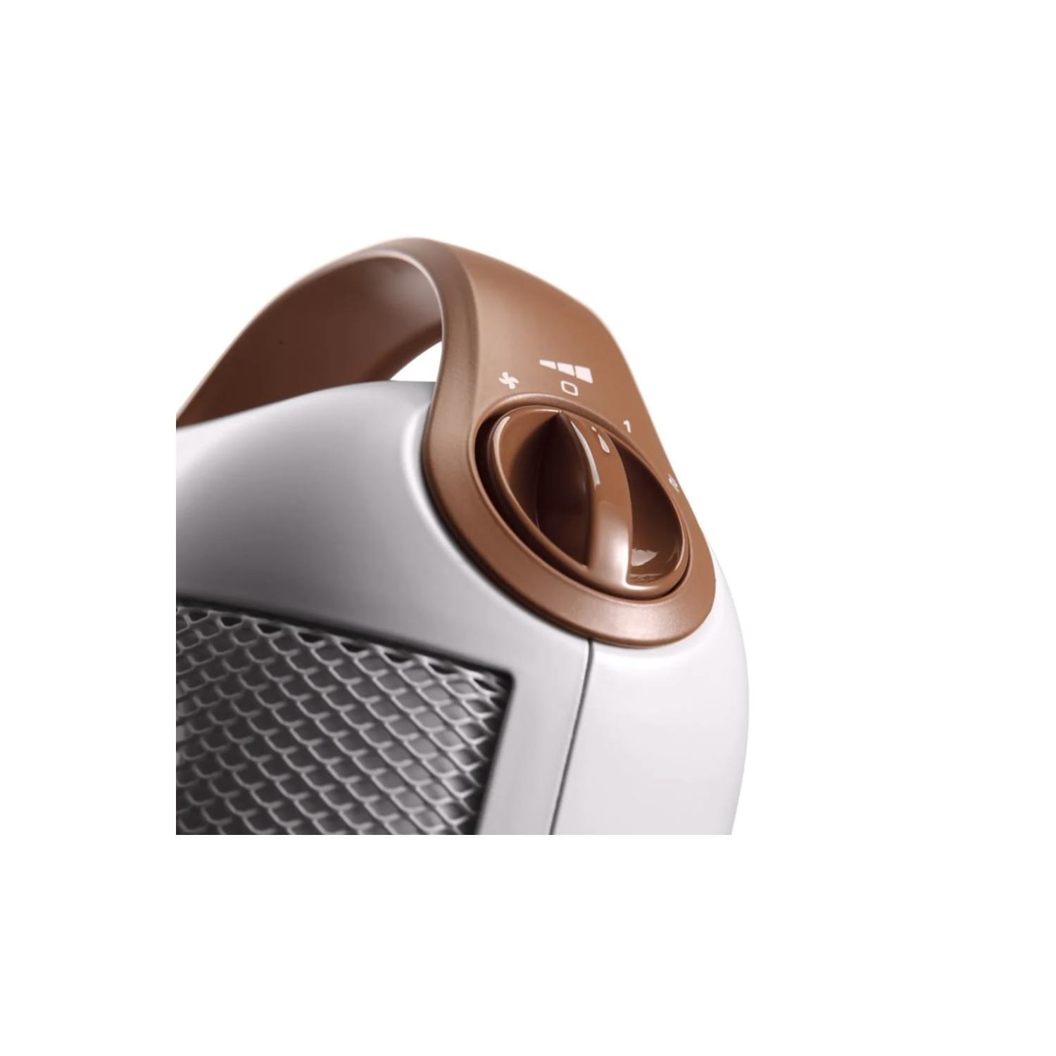DeLonghi 1.8kW Capsule Ceramic Fan Heater White with 3 years