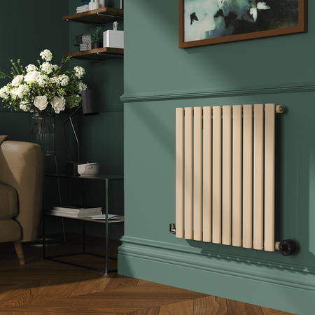 Happy Radiator Elk Brown Horizontal Smart Electric Radiator with Wi-Fi Thermostat ...