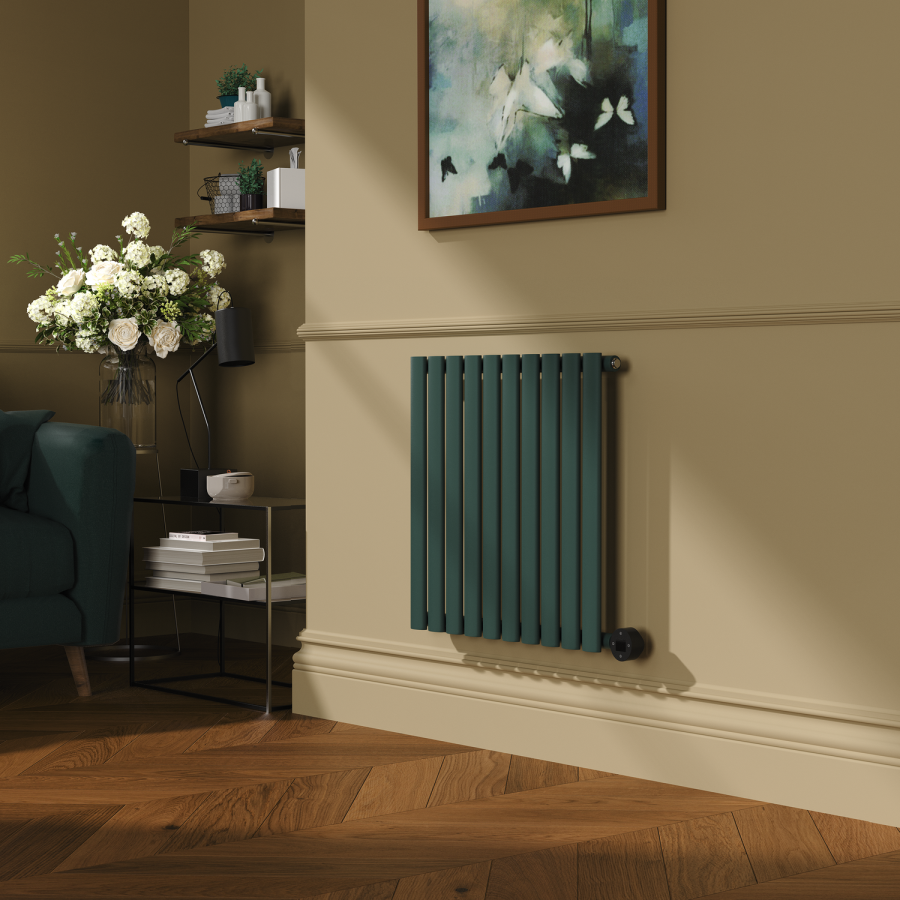 Evergreen Horizontal Smart Electric Radiator with Wi-Fi Thermostat - 1.2KW - H600xW590 - Bathroom Safe