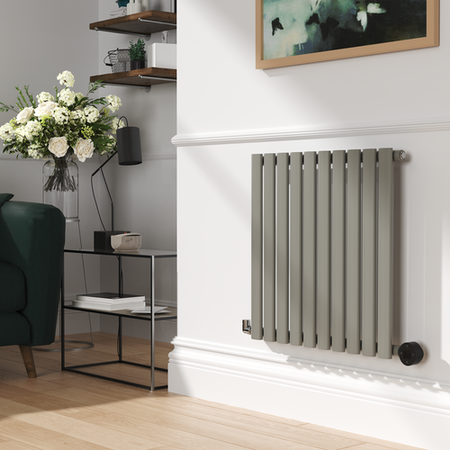 Smoked Stone Horizontal Smart Electric Radiator with Wi-Fi Thermostat ...