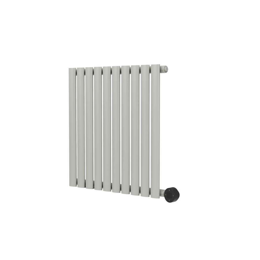 Smoked Stone Horizontal Smart Electric Radiator with Wi-Fi Thermostat - 1.2KW - H600xW590 - Bathroom Safe