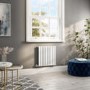 White Horizontal Smart Electric Radiator with Wi-Fi Thermostat - 600W - H600xW590mm - Bathroom Safe