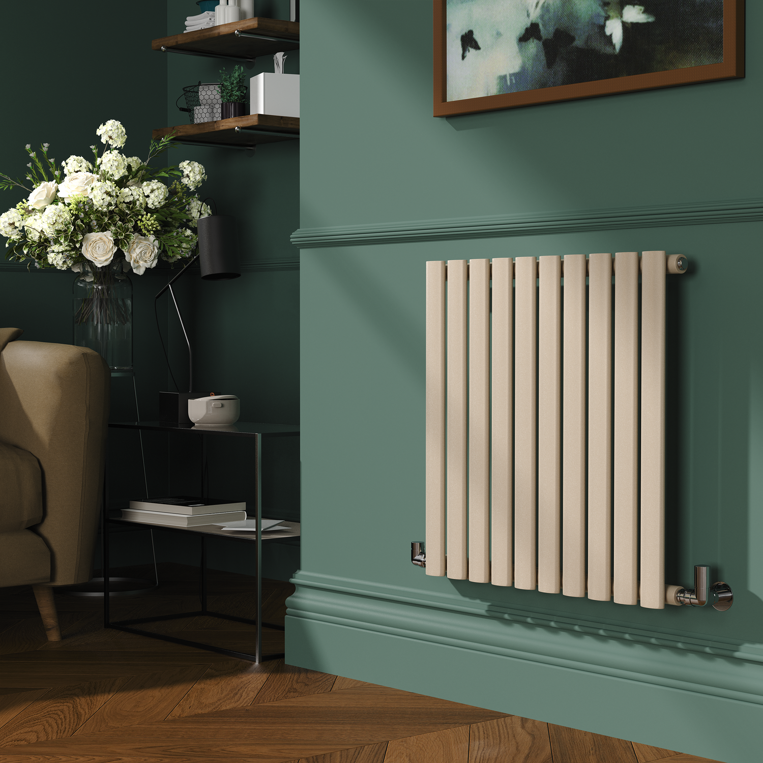 Sorrento Cleopatra Horizontal Oval Designer Radiator 600X590mm Single Panel 1576 Btu