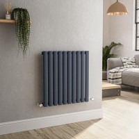 Sorrento Anthracite Horizontal Oval Designer Radiator 600x590mm Single Panel 1576 BTU Sorrento Anthracite Horizontal Oval Designer Radiator 600x590mm Single Panel 1576 BTU