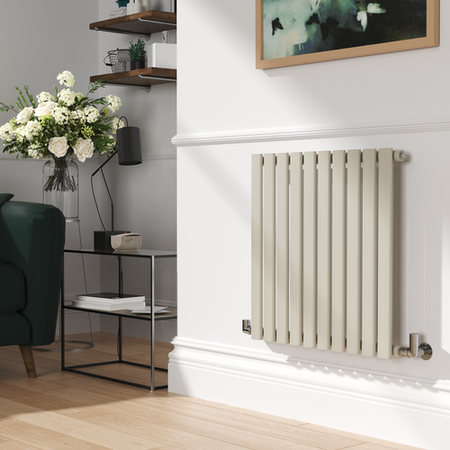 Sorrento Linen Horizontal Oval Designer Radiator 600x590mm Single Panel ...