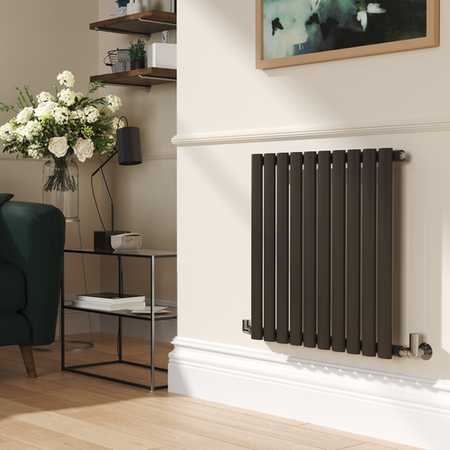 Sorrento Russet Horizontal Oval Designer Radiator 600x590mm Single ...