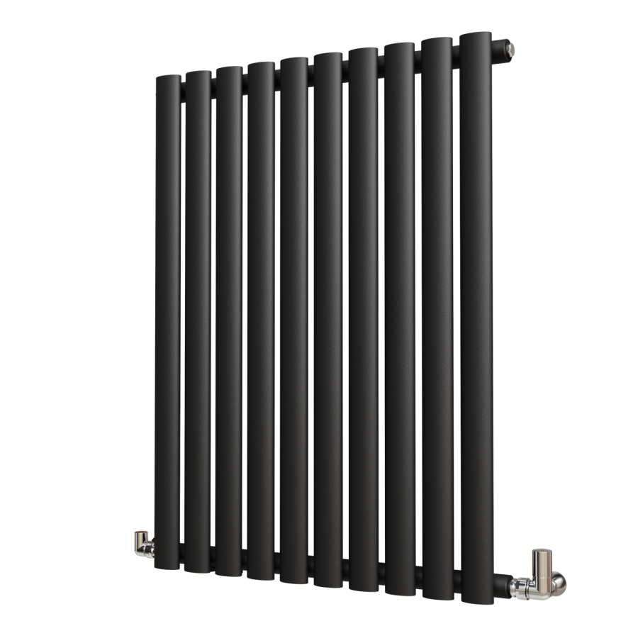 Sorrento Midnight Black Horizontal Oval Designer Radiator 800x590mm Single Panel 1576 BTU