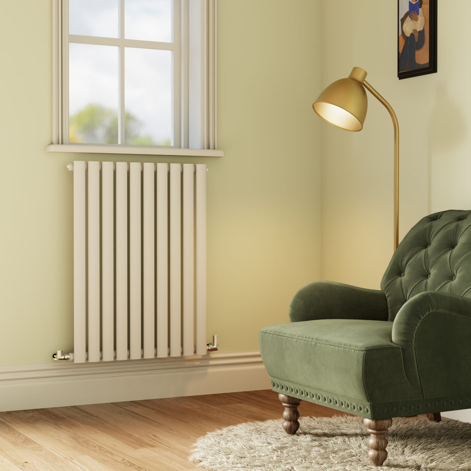 Sorrento White Horizontal Oval Designer Radiator 800X590mm Single Panel 1947 Btu