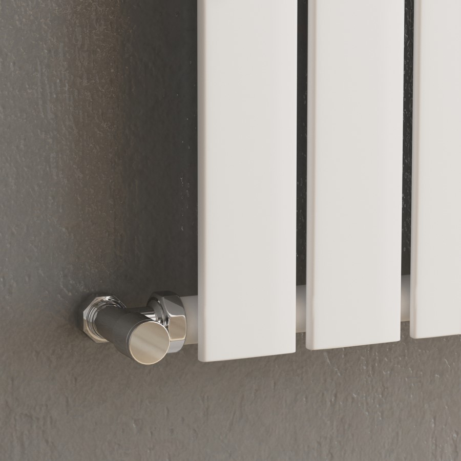 Riace White Horizontal Flat Designer Radiator 600x748mm Single Panel 1589 BTU