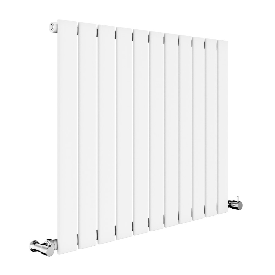 Riace White Horizontal Flat Designer Radiator 600x748mm Single Panel 1589 BTU