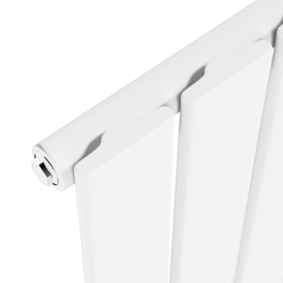 Riace White Horizontal Flat Designer Radiator 600x748mm Single Panel 1589 BTU