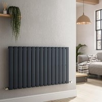 Riace Anthracite Horizontal Flat Designer Radiator 600x1020mm Single Panel 2383 BTU Riace Anthracite Horizontal Flat Designer Radiator 600x1020mm Single Panel 2383 BTU