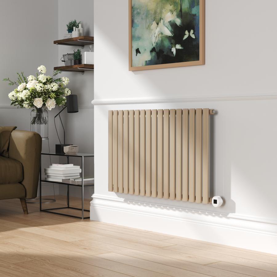 Cleopatra Horizontal Smart Electric Radiator with Wi-Fi Thermostat - 1.2KW - H600xW1000 - Bathroom Safe