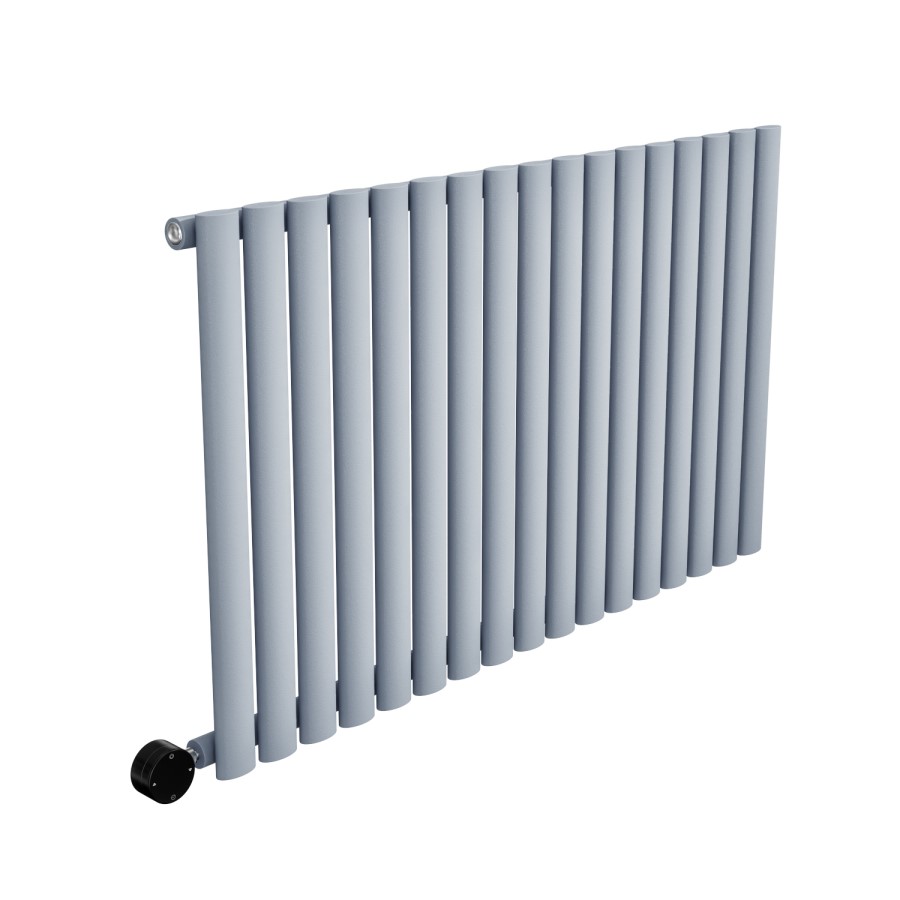 Grey Wave Radiator Light Grey Horizontal Smart Electric Radiator with Wi-Fi Thermostat ...