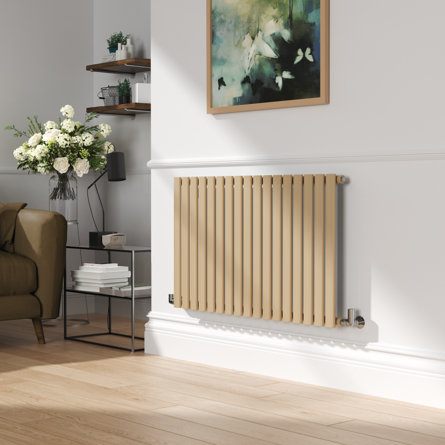 Sorrento Elk brown Horizontal Oval Designer Radiator 600x1003mm Single Panel 2679 BTU