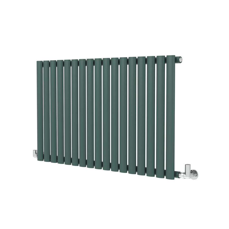 Sorrento Evergreen Horizontal Oval Designer Radiator 600x1003mm Single Panel 2679 BTU