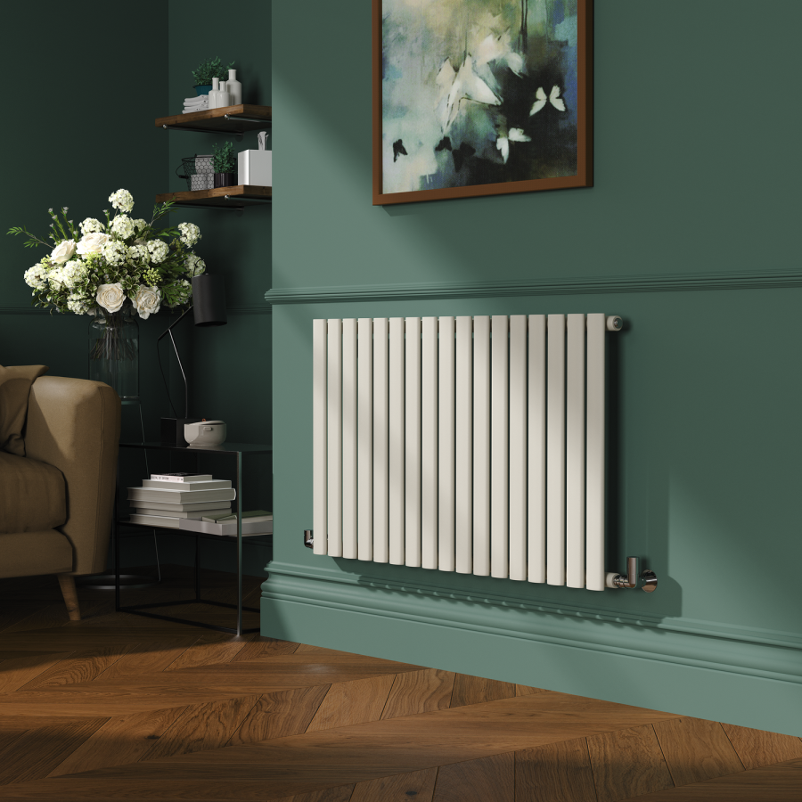 Sorrento Linen Horizontal Oval Designer Radiator 600x1003mm Single ...