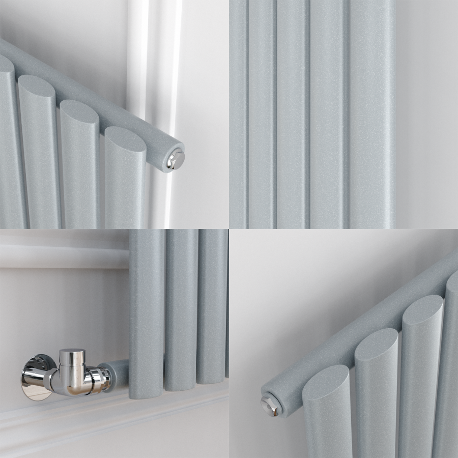 Sorrento Salt & Pepper Horizontal Oval Designer Radiator 600x1003mm Single Panel 2679 BTU