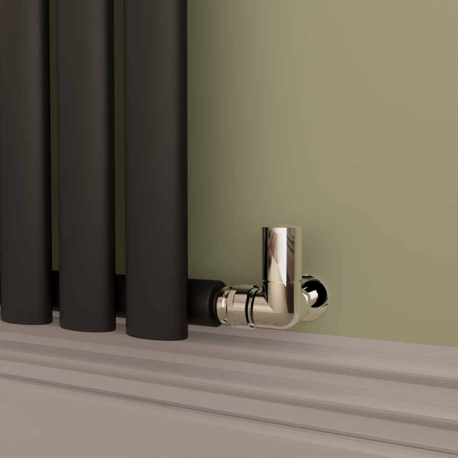 Sorrento Midnight Black Horizontal Oval Designer Radiator 800x1003mm Single Panel 2679 BTU