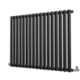 Sorrento Midnight Black Horizontal Oval Designer Radiator 800x1003mm Single Panel 2679 BTU