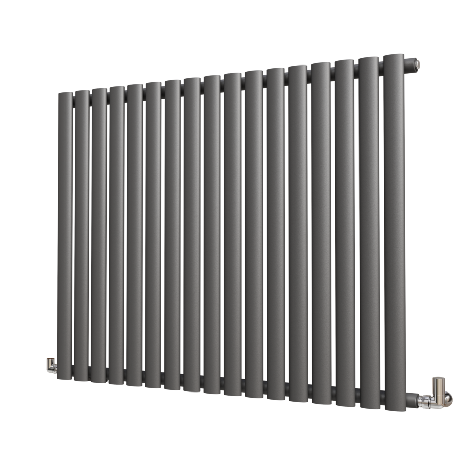 Sorrento Anthracite Horizontal Oval Designer Radiator 800x1003mm Single Panel 2679 BTU
