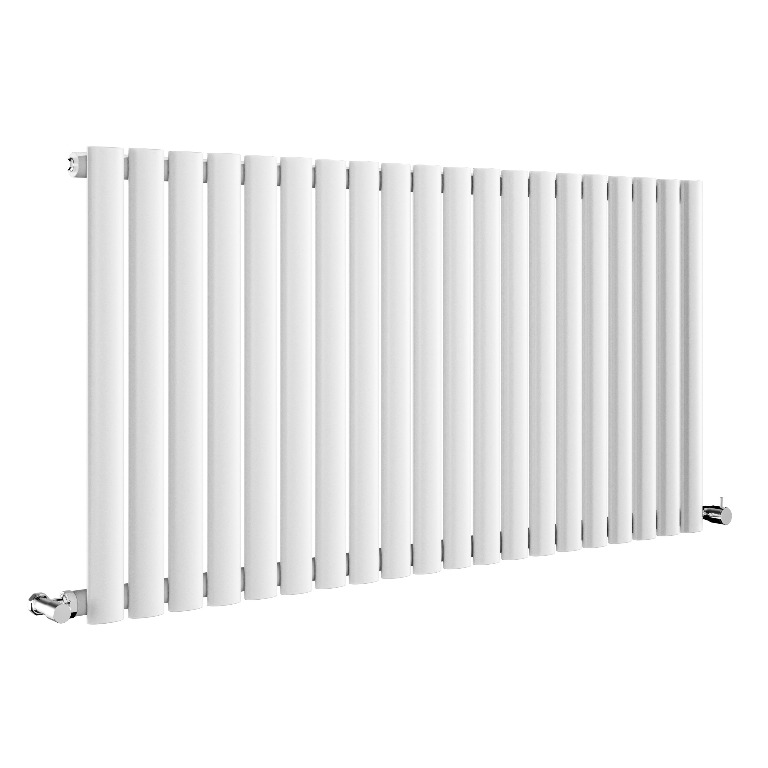 Sorrento White Horizontal Oval Designer Radiator 600x1180mm Single ...