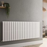 Riace White Horizontal Flat Designer Radiator 600x1428mm Single Panel 3337 BTU Riace White Horizontal Flat Designer Radiator 600x1428mm Single Panel 3337 BTU