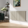 Linen Horizontal Smart Electric Radiator with Wi-Fi Thermostat - 2KW - H600xW1410 - Bathroom Safe