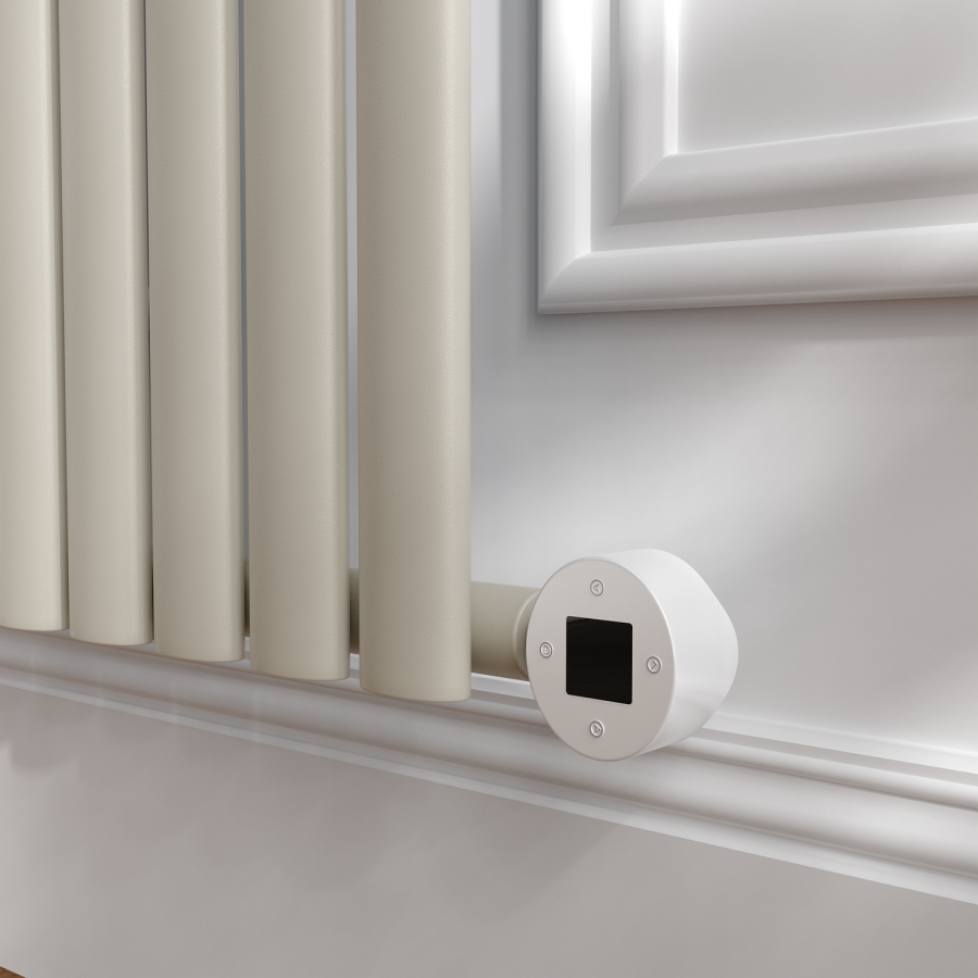 Linen Horizontal Smart Electric Radiator with Wi-Fi Thermostat - 2KW - H600xW1410 - Bathroom Safe