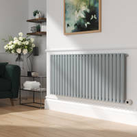 Salt & Pepper Horizontal Smart Electric Radiator with Wi-Fi Thermostat - 2KW - H600xW1410 - Bathroom Safe