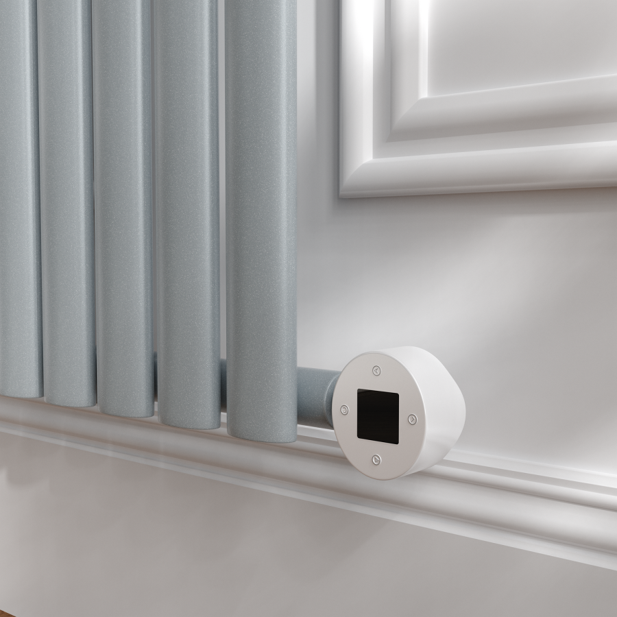 Salt & Pepper Horizontal Smart Electric Radiator with Wi-Fi Thermostat - 2KW - H600xW1410 - Bathroom Safe