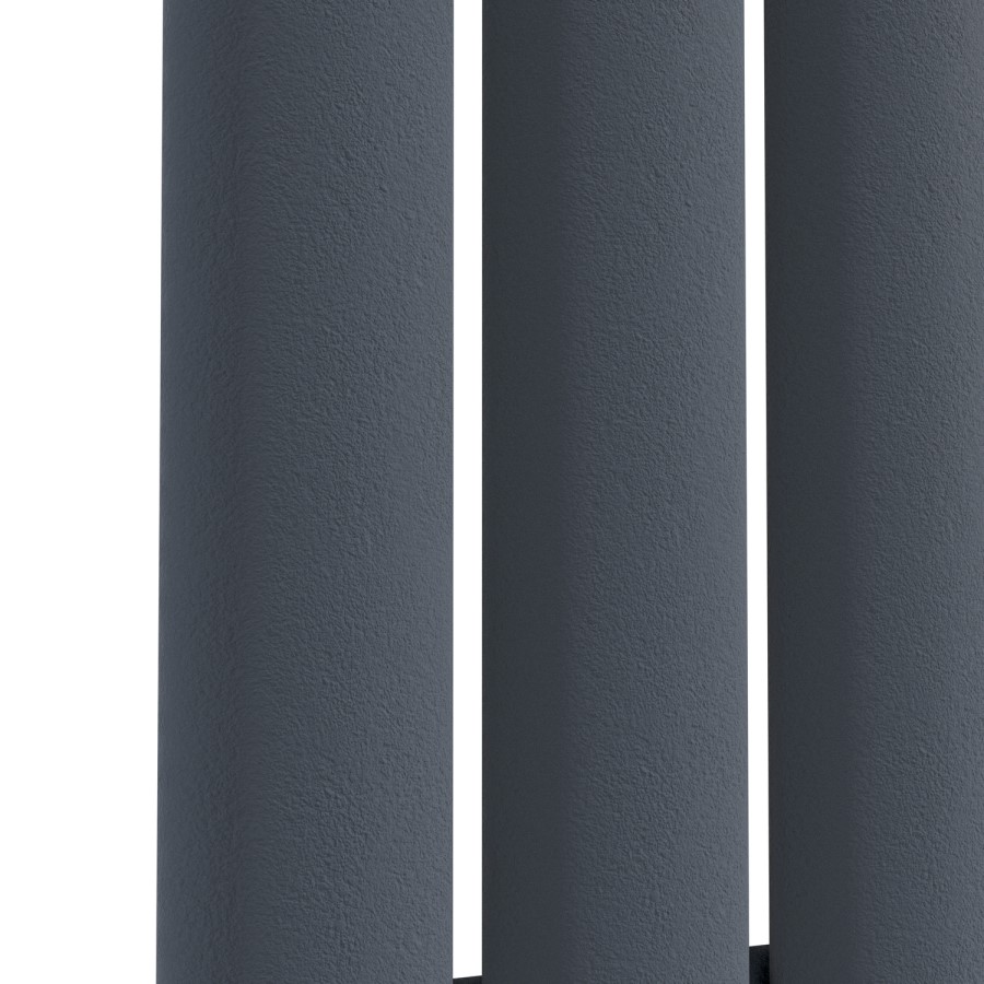 Sorrento Anthracite Horizontal Oval Designer Radiator 600x1416mm Single Panel 3783 BTU