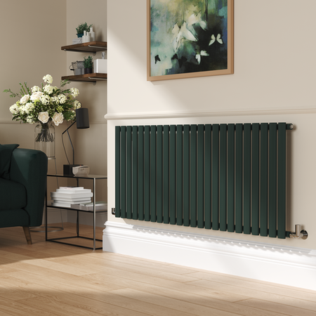 Sorrento Evergreen Horizontal Oval Designer Radiator 600x1416mm Single ...