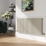 Sorrento Linen Horizontal Oval Designer Radiator 600x1416mm Single Panel 3783 BTU